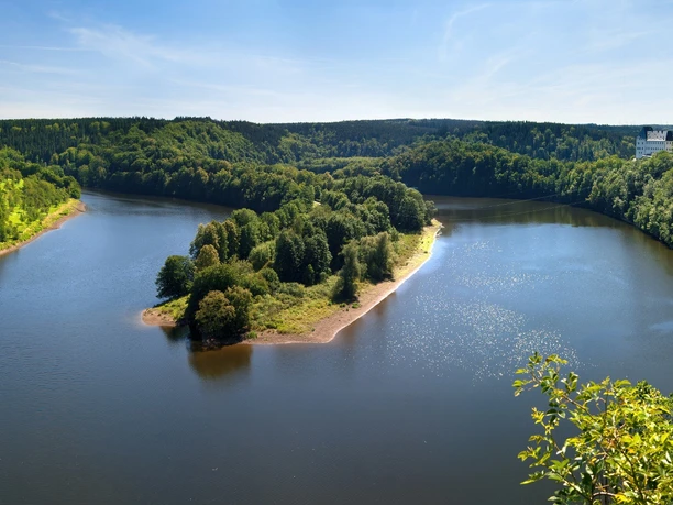 Schloss Burgk Schleiz_Blick auf die Saale