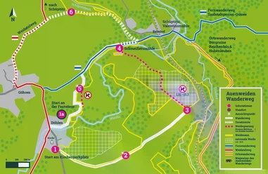 Übersichtskarte Auenweiden-Wanderweg