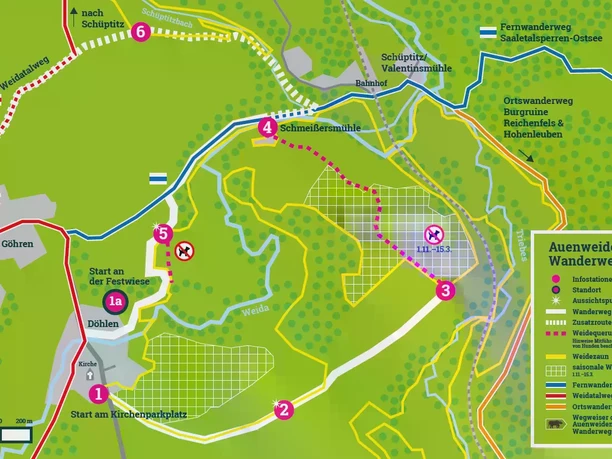 Übersichtskarte Auenweiden-Wanderweg