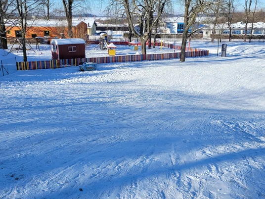 Rodelhügel im Stadtpark Falkenstein von oben