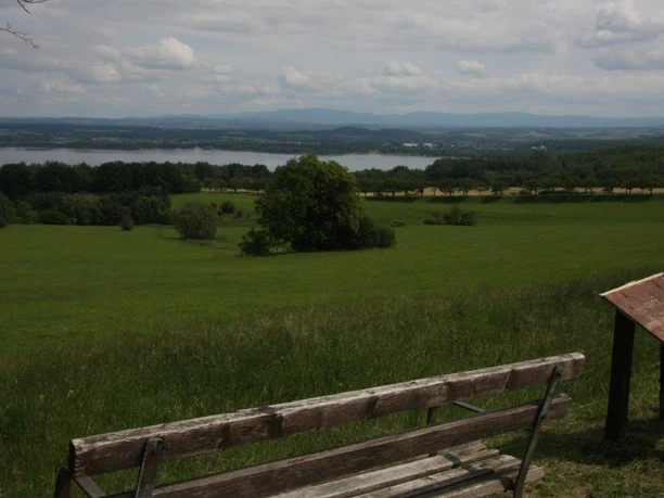 Blick von der Kirschallee auf den Berzdorfer See