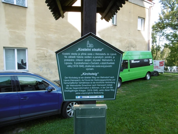 Schild Kirschteig Wehrsdorf-Lipova