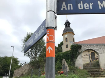 Markierung Radroute 1 in Grünberg
