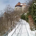 Reymannweg an der alten Stadtmauer bei der Mühlbastei im Winter