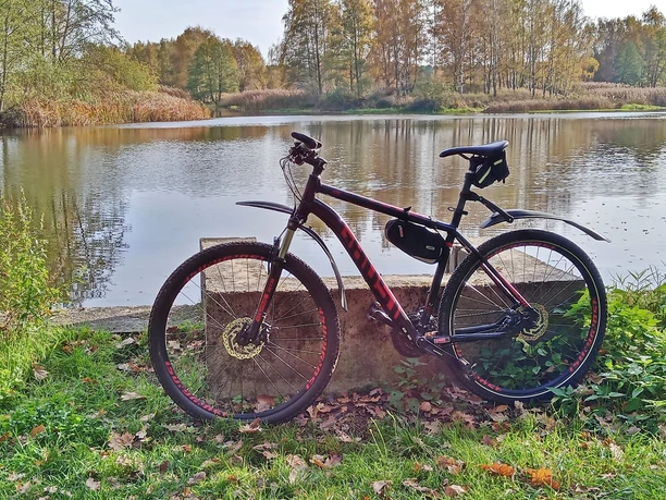 Fahrrad am Waldsee im Neisseland