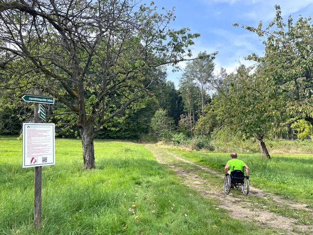 Abzweig des Wanderwegs nahe der Sellnitz