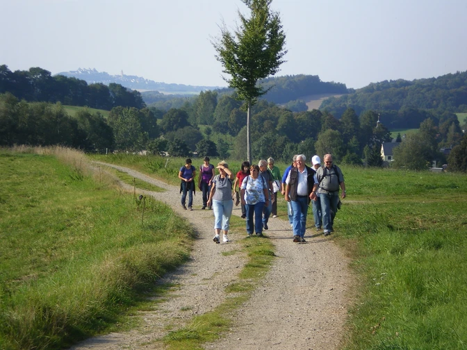 Blick auf Borstendorf vom Höhenweg