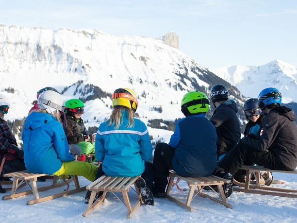 First, of course, we enjoy the magnificent view from the Marbachegg