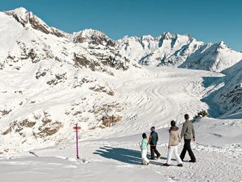 Winterwanderung Moosfluh - Bergrstaurant Chüestall - Riederalp