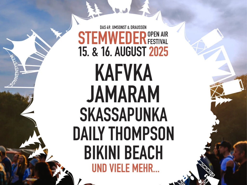 Stemweder Open Air 2025 Besucher beim Stemweder Open Air 2025, ein Musikfestival mit diversen Bands und einer lebhaften Atmosphäre.