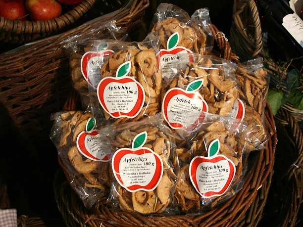 Leckere Apfelchips im Hofladen Obsthof Hauschildt Jork