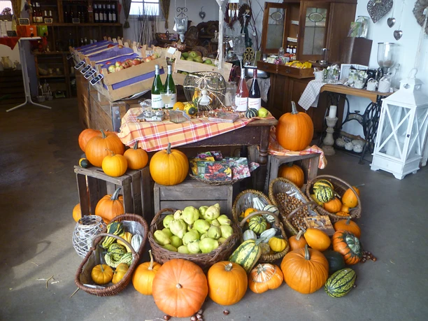 Saisonale Auswahl an Obst und Gemüse im Hofladen Obsthof Hauschildt Jork