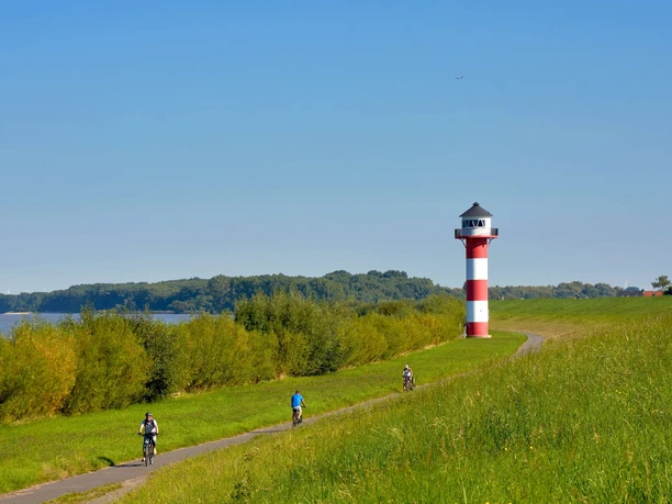 Radfahrer an der Elbe Radfahrer an der Elbe