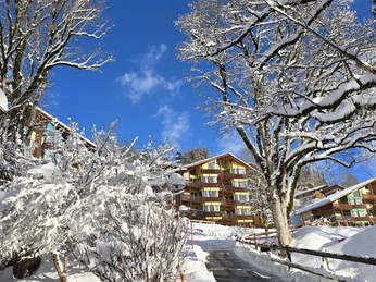 Aussenansicht im Winter - Reka-Feriendorf Hasliberg berner-oberland, hasliberg, reka-feriendorf