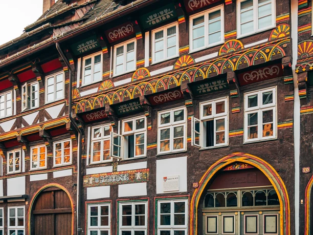 Fachwerkzeile Tiedexer Straße Fachwerkzeile in der Tiedexer Straße mit reichlich Verzierungen.