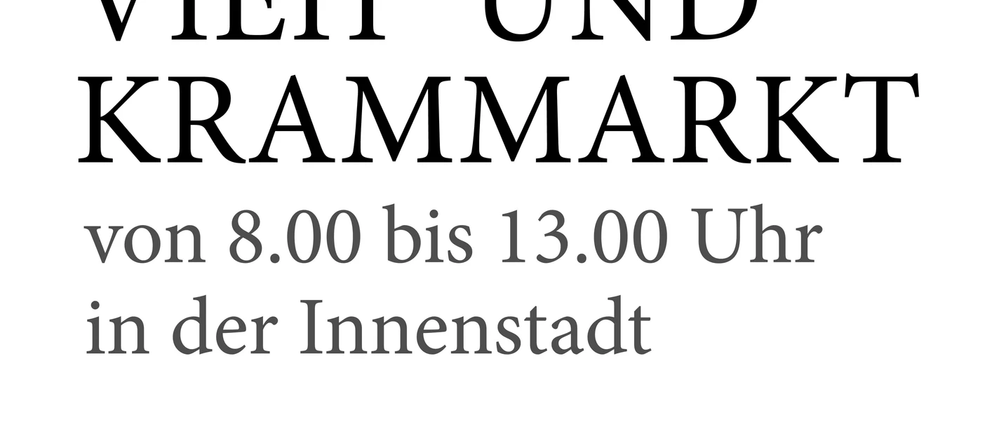 it-viehkrammarkt Vieh- und Krammarkt-Poster mit Illustrationen eines Schweins und eines Huhns. Termine und Ort notiert.