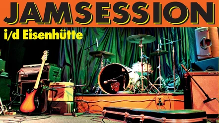 The name of the band and instruments are displayed