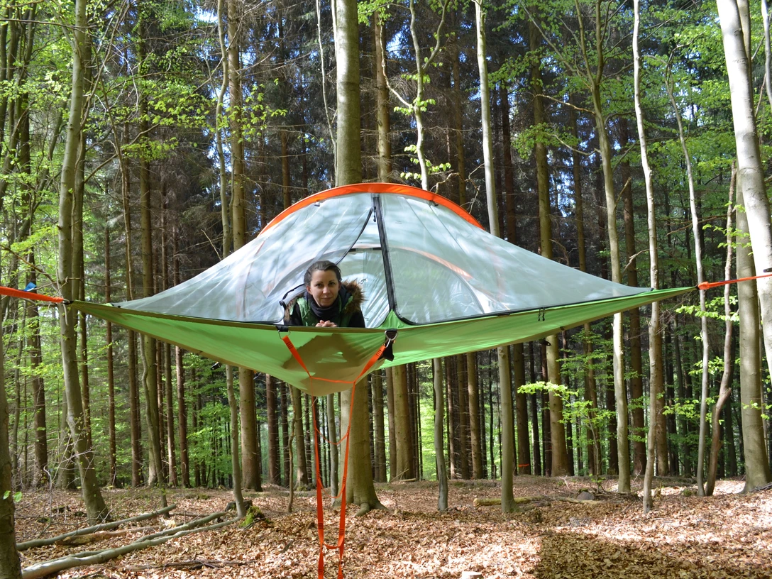 Baumzelt im Wald Baumzelt im WaldTree tent in the forestTelt i træ i skovenBoomtent in het bos