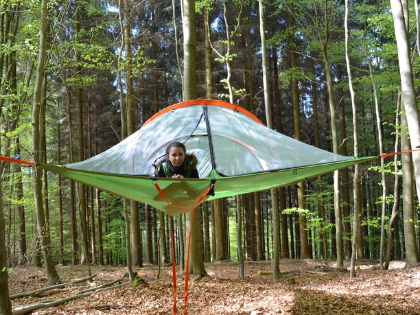 Tree tent in the forest