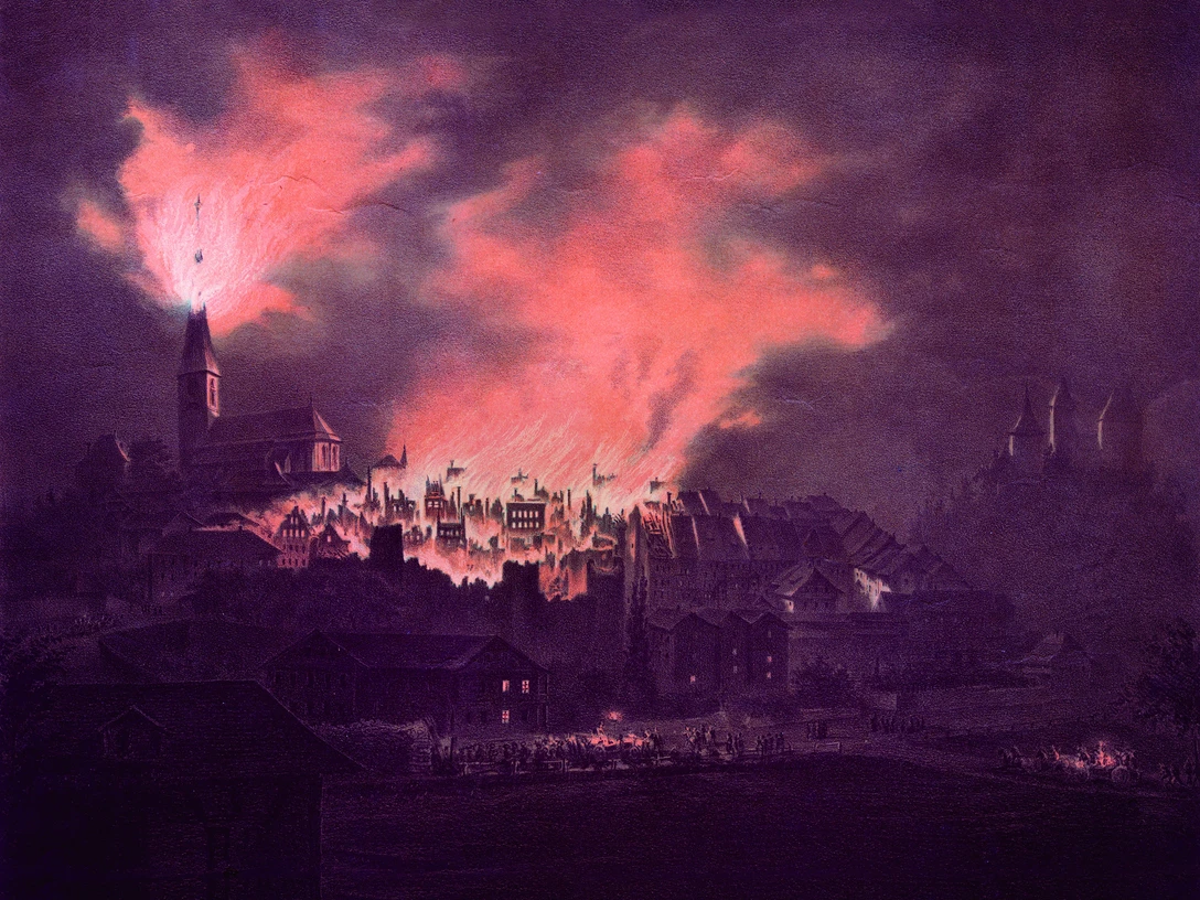 Stadtbrand Key Gemälde