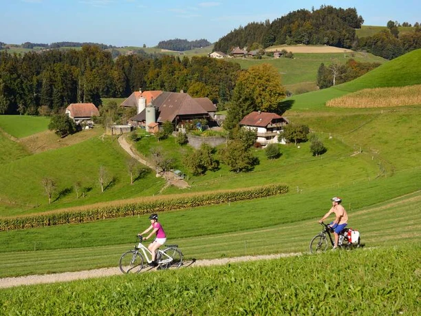 Unterwegs auf der Herzroute #99 im Emmental auf der Etappe Willisau - Burgdorf.