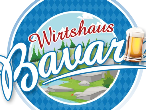 Minden Wirtshaus Bavaria.png Das Bild zeigt das Logo des Wirtshaus Bavaria. Bayerische Landschaft mit Bier.