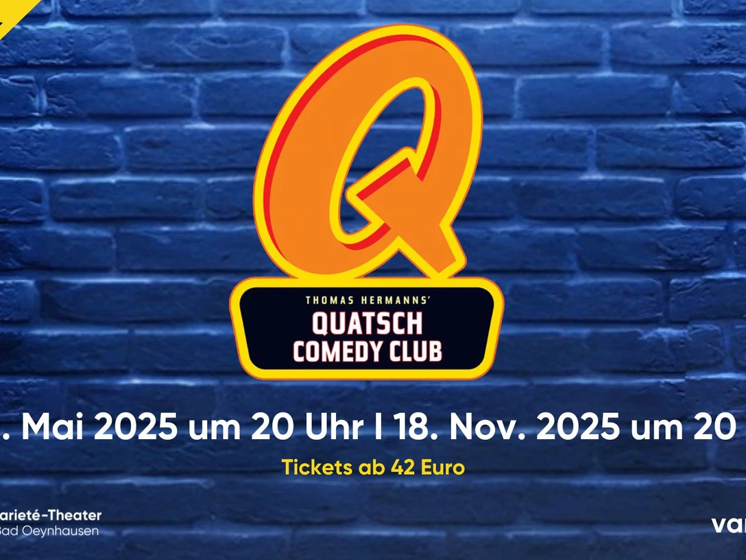 GOP_Screen_Quer_QCC (1).jpg Plakat für Thomas Hermanns' Quatsch Comedy Club On Tour, Termine im Mai und November 2025.