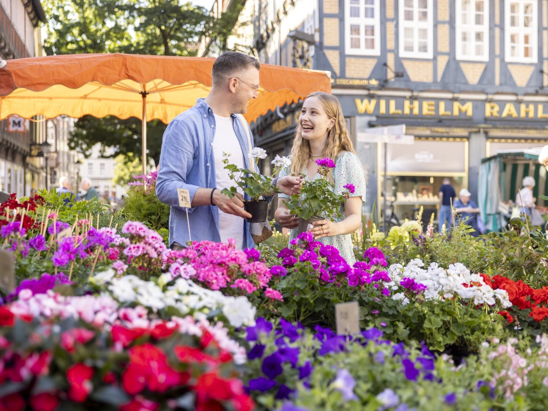 Wochenmarkt in der Celler Innenstadt Wochenmarkt in der Celler Innenstadt