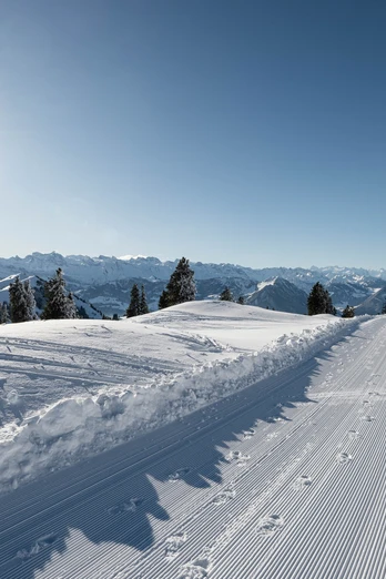 Präparierter Winterwanderweg auf der Rigi