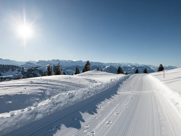 Präparierter Winterwanderweg auf der Rigi