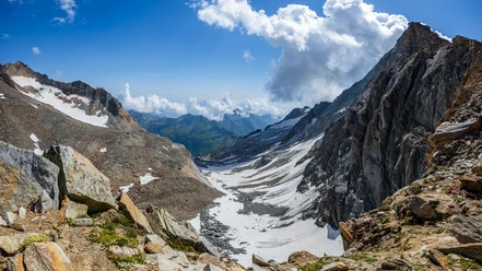 Ausblick vom Zwischbergenpass Richtung Zwischbergental