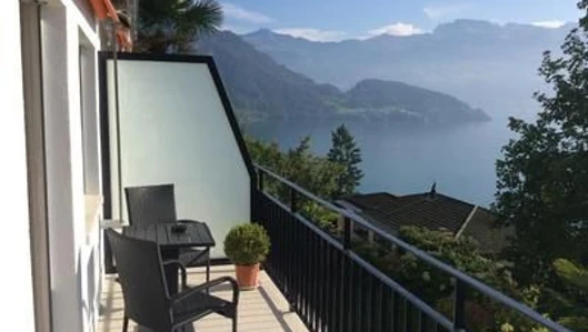 Seit 2014 neue, größere Terrasse mit noch mehr Seesicht auf die Berge und den Vierwaldstätter See