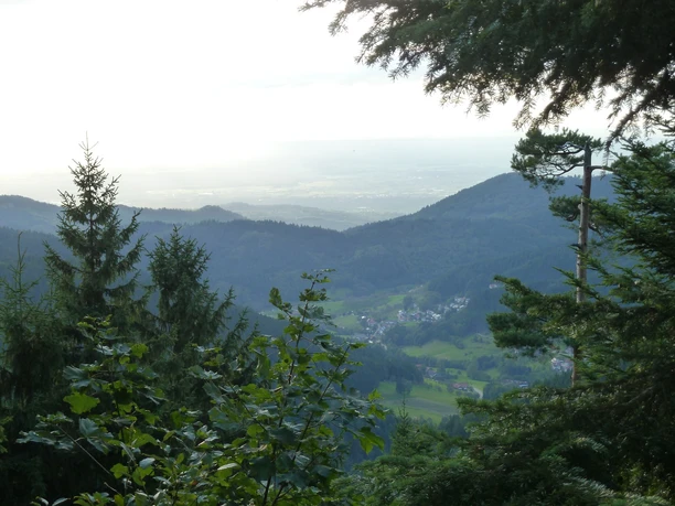 Ausblick vom Metaweg nach Seebach und ins Rheintal