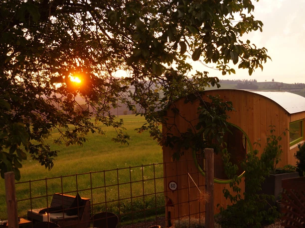 Bauwagen Ebnet Sonnenuntergang
