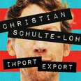 Schulte-Loh.jpg Porträt von Christian Schulte-Loh als Pop-Art-Stil mit Text "Import Export" in schwarz auf Streifen.