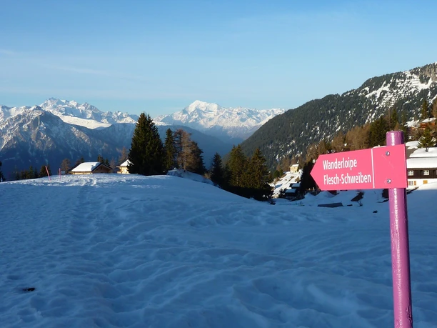 Winterwanderung Riederalp, Golmenegg, Restaurant La Tana und retour