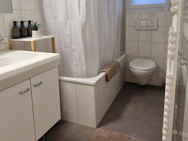 Badezimmer der Ferienwohnung in Ennetbürgen