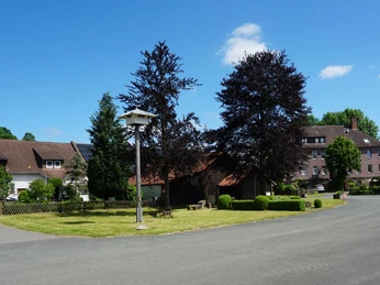 Gutshof Ansicht Nordwest.jpg Herrenhaus Lütmarsen mit benachbarter Bebauung