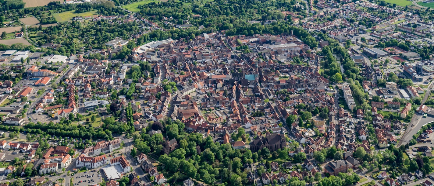 Einbeck aus der Vogelperspektive.