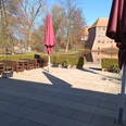 Die Terrasse der Brasserie am Schloss Die Terrasse der Brasserie am Schloss