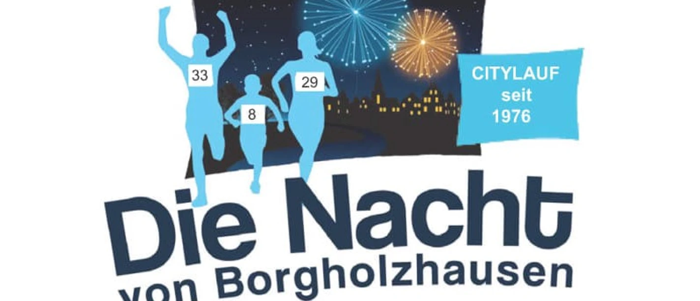 Nacht_von_Borgholzhausen.jpg Logo des Citylaufs "Die Nacht von Borgholzhausen" mit drei Läufern und Feuerwerk.