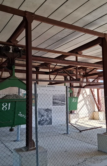 Dauerausstellung Hartsteinwerk Werdenfels Eschenlohe Materialseilbahn (Innenbereich)