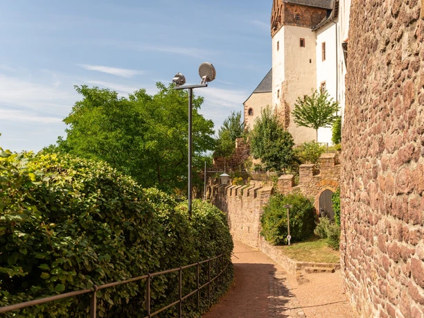 Burg Mildenstein - Gärten an der Burgmauer zum Schlossberg