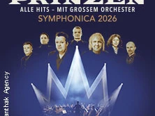 Das Bildplakat zeigt "Die Prinzen" mit großem Orchester, beleuchtet auf Konzertbühne, Text "Symphonica 2026".