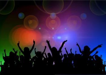 Elektro Party Jubelnde Menge auf einem Dancefloor