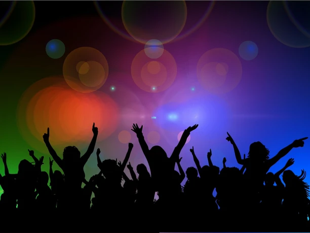 Elektro Party Jubelnde Menge auf einem Dancefloor