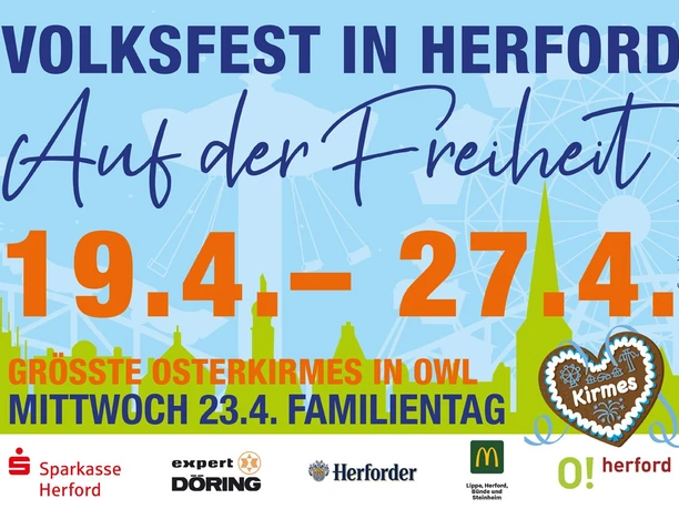 Volksfest in Herford "Auf der Freiheit" vom 19. bis 27. April mit Familientag am 23. April.