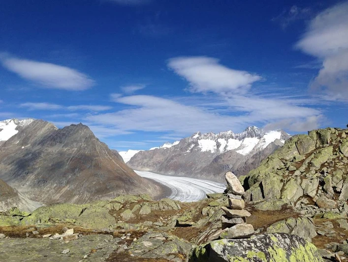 Blick zum Aletschgletscher