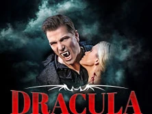 Dramatische Szene aus "Dracula – Das Musical" mit lebhaften Figuren und geheimnisvoller Atmosphäre.