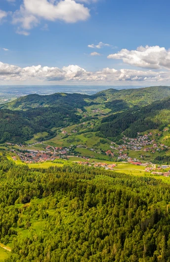 Achertal Panorama Bild über das Tal